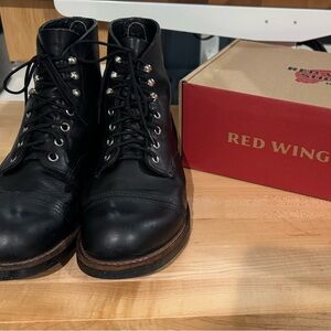 Men's Redwing Black Iron Ranger Leather Boots